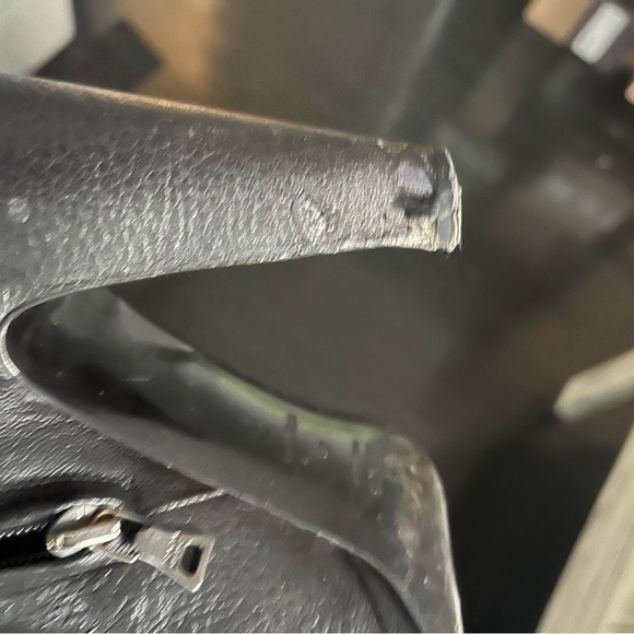 Prada women’s booties size 41 black 1/2” platform 3+ inch heel leather inner zip - Picture 3 of 5